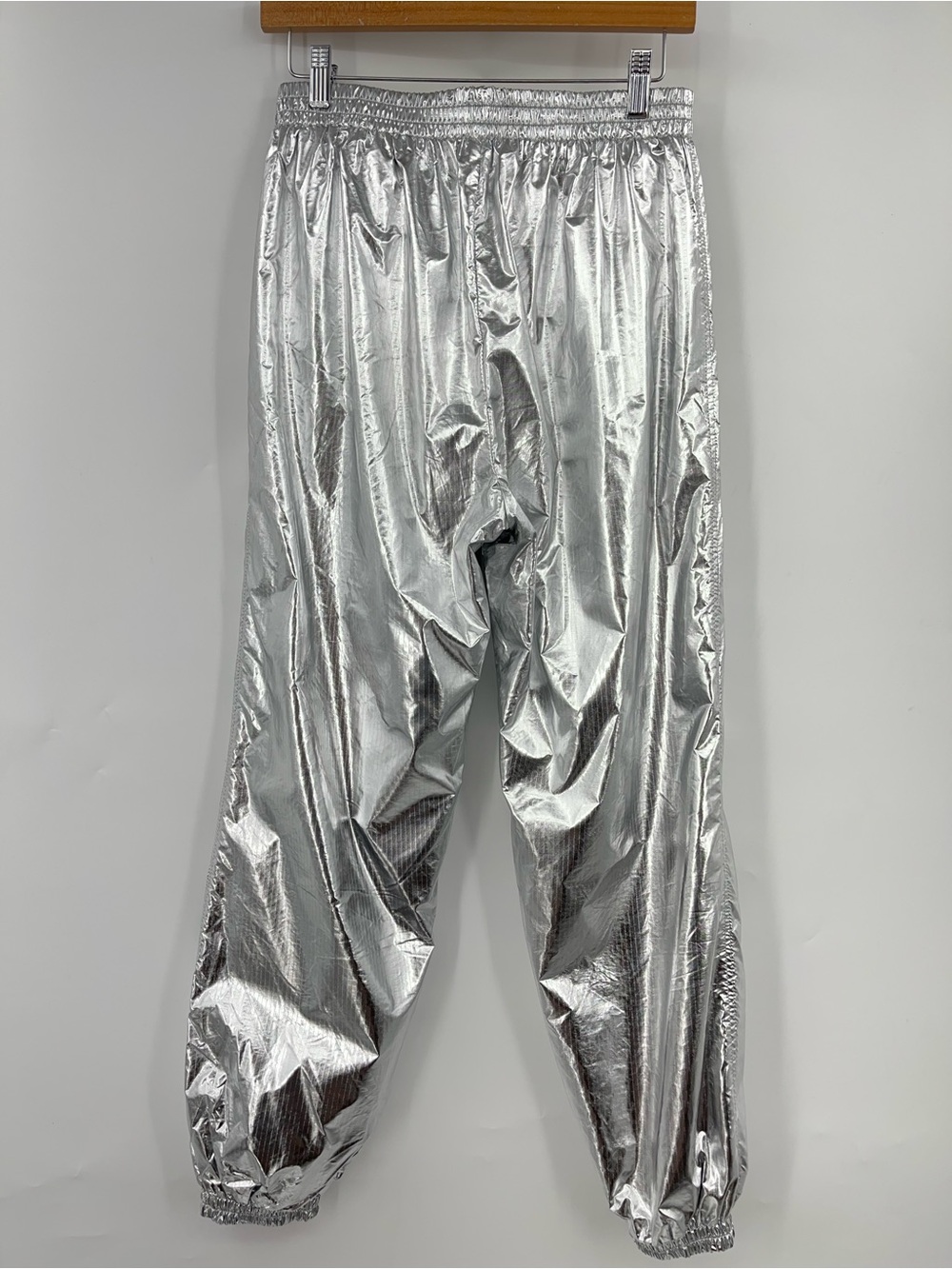 The Mighty Company metallic track pants 0747 Womens silver jogger large - Picture 5 of 10